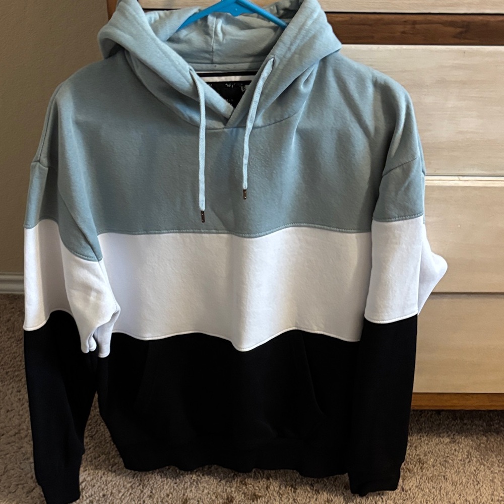 Cactus Men's Colorblock Hoodie - Light Blue, White, and Black